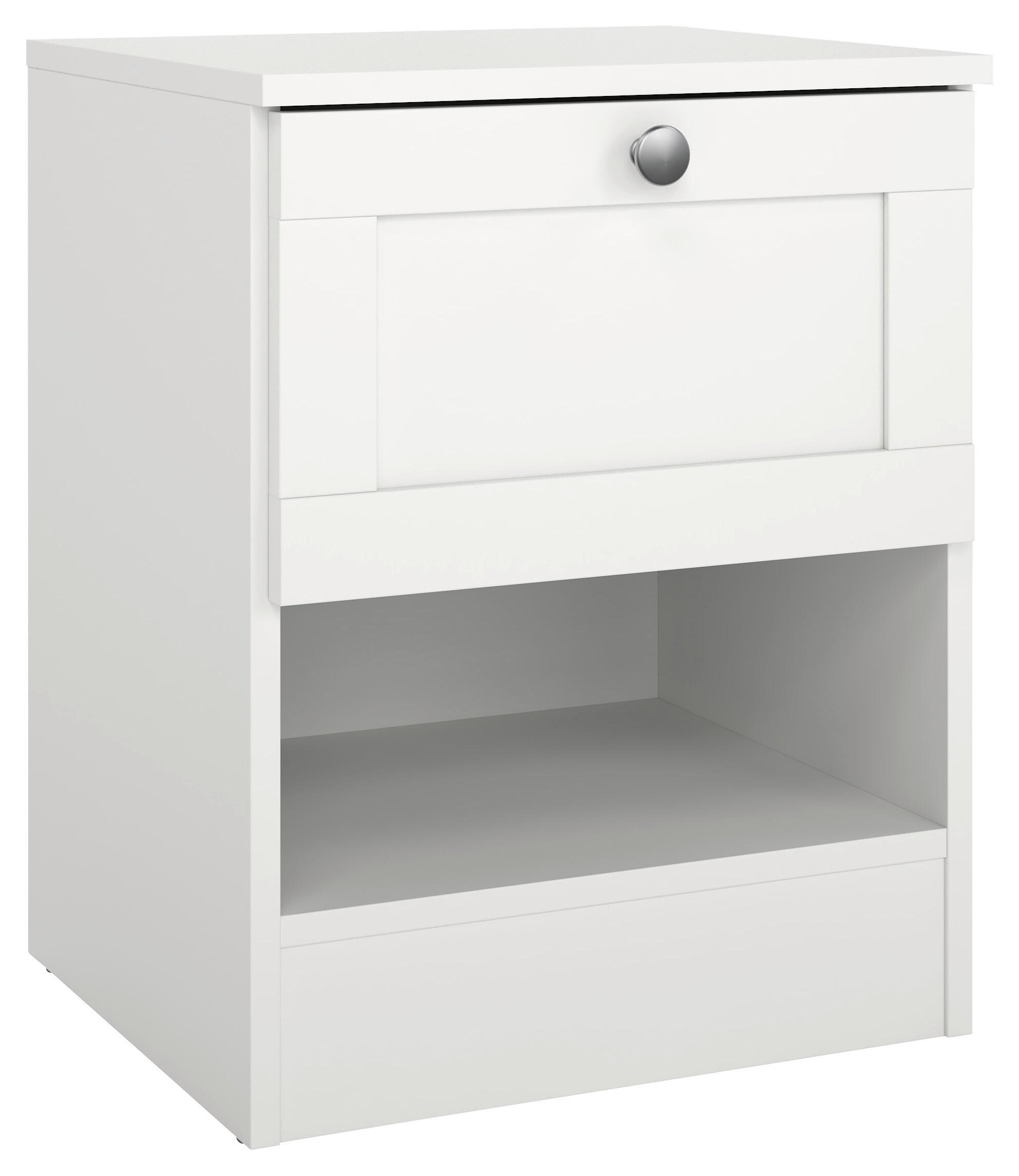 NACHTSCHRANK 40,2/51,2/36 cm  - Silberfarben/Weiß, MODERN, Holzwerkstoff/Metall (40,2/51,2/36cm) - MID.YOU