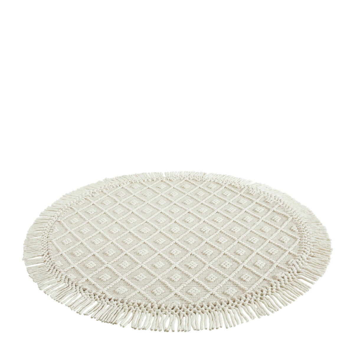 RUČNE TKANÝ KOBEREC, 120 cm, strieborná, béžová - strieborná/béžová, Natur, textil (120cm) - Linea Natura