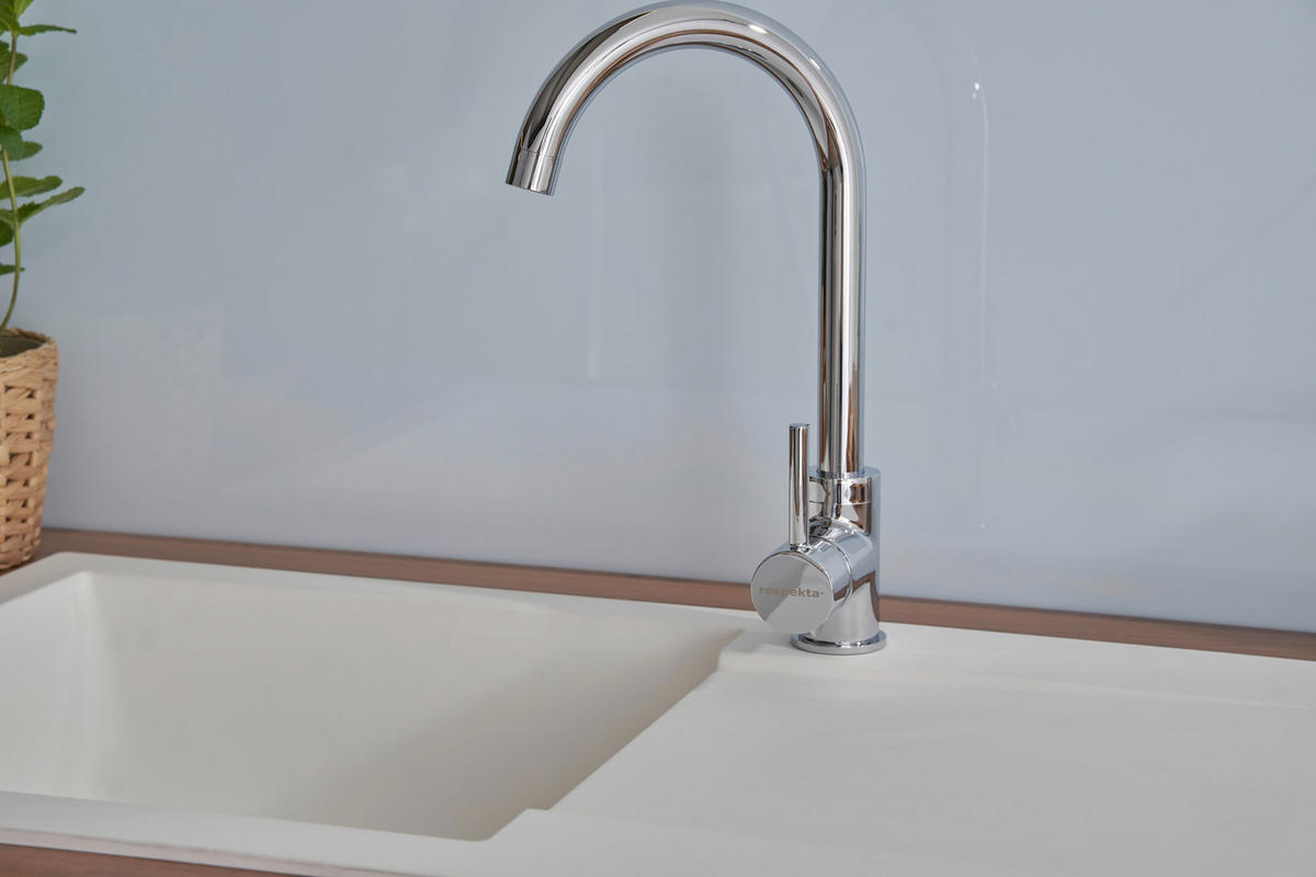 SPÜLE 1712DENVER78X44W  - Weiß, Trend, Glas/Kunststoff (78/17/43,5cm) - Respekta