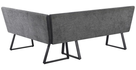 ECKBANK 190/152 cm Webstoff, Mikrofaser Grau, Schwarz - Schwarz/Grau, KONVENTIONELL, Textil/Metall (190/152cm) - Carryhome