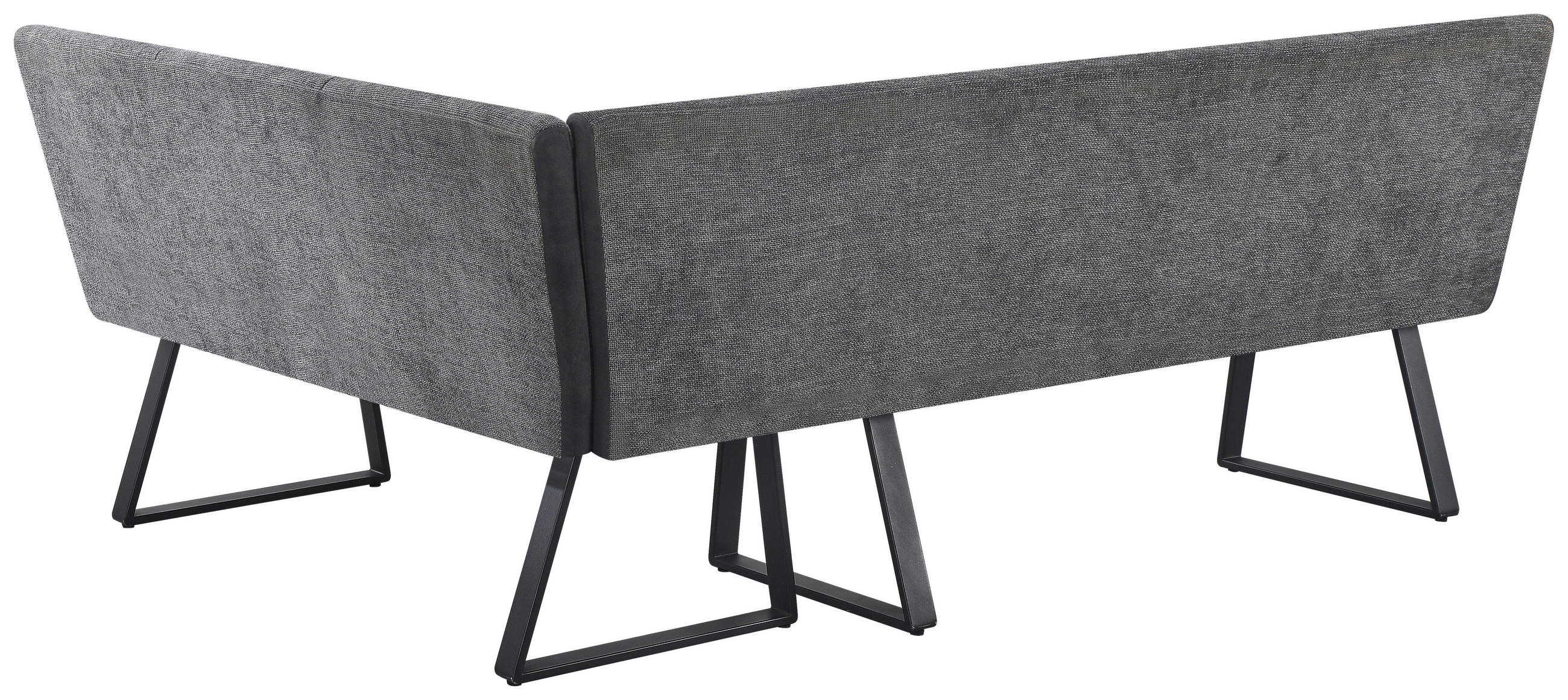 ECKBANK 190/152 cm Webstoff, Mikrofaser Grau, Schwarz   - Schwarz/Grau, KONVENTIONELL, Textil/Metall (190/152cm) - Carryhome
