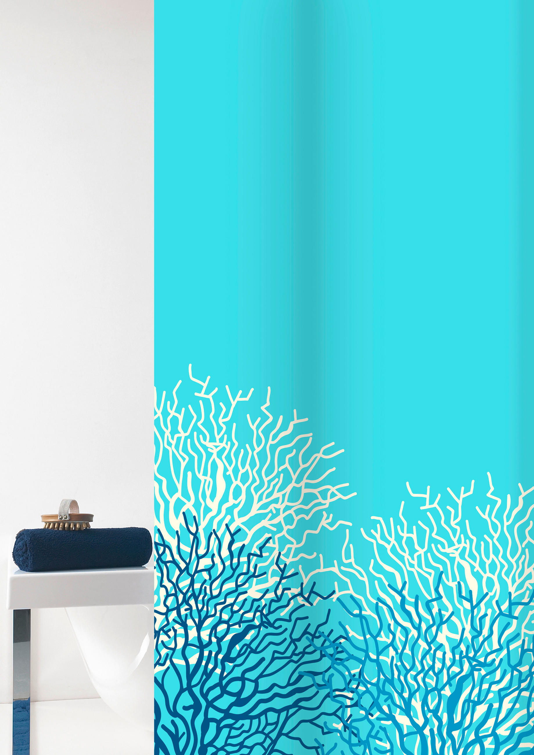 DUSCHVORHANG Reef 180/200 cm  - Weiß, Basics, Kunststoff (180/200cm) - Grund