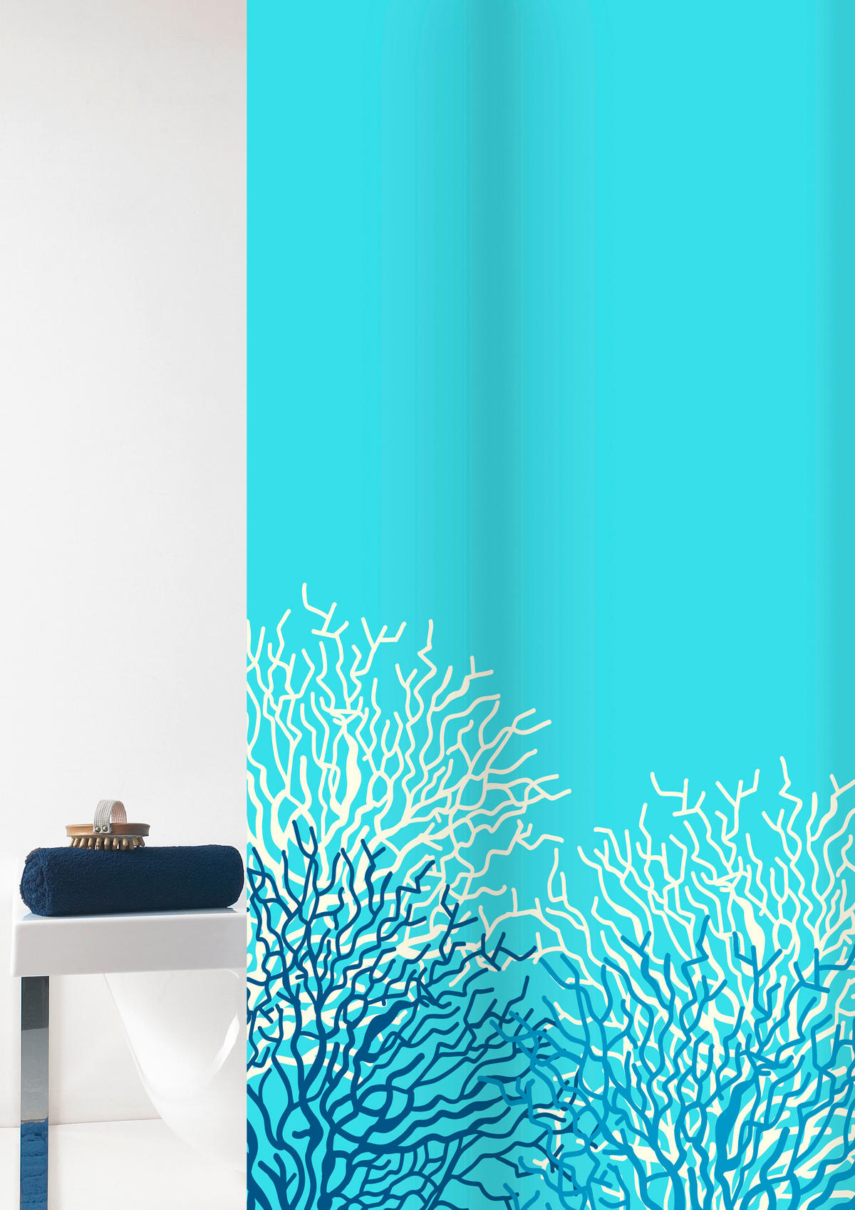 DUSCHVORHANG Reef 180/200 cm  - Weiß, Basics, Kunststoff (180/200cm) - Grund
