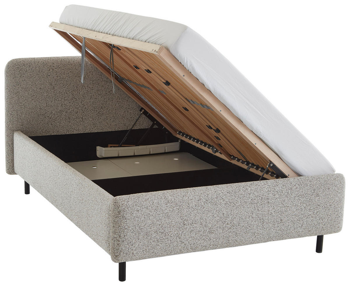 POLSTERBETT Lattenrost, Bettkasten Beige 140/200 cm  - Birkefarben/Beige, Design, Holz/Textil (140/200cm) - Xora