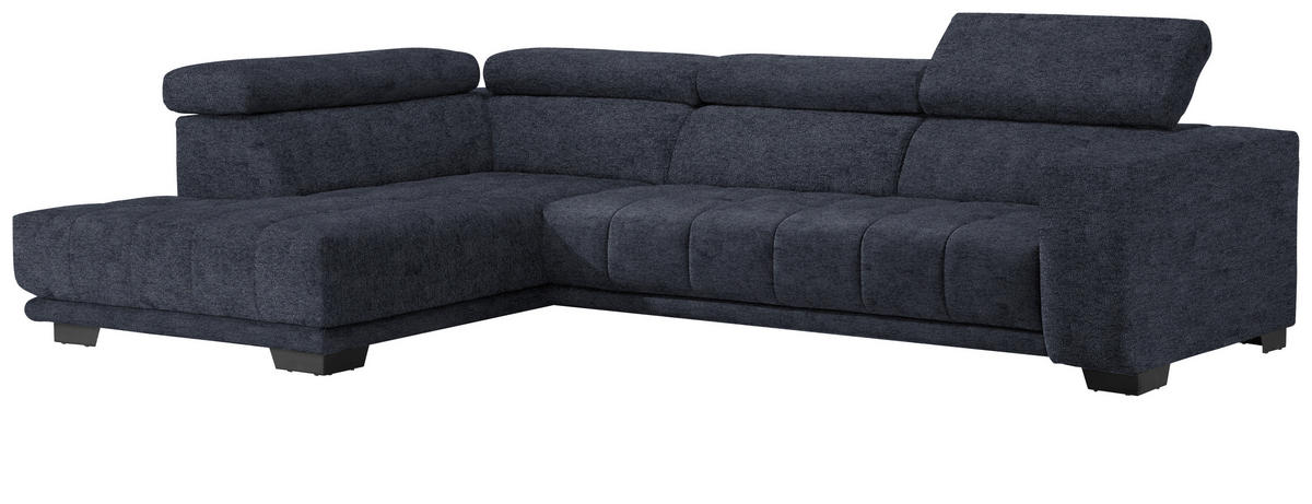 ECKSOFA in Mikrofaser Dunkelgrau  - Dunkelgrau/Schwarz, Design, Textil/Metall (207/301cm) - Xora