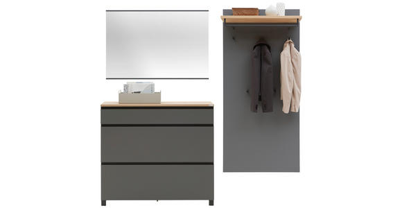 GARDEROBE 3-teilig  in 205/195/31 cm  - Eichefarben/Anthrazit, Design, Holz/Holzwerkstoff (205/195/31cm) - Dieter Knoll