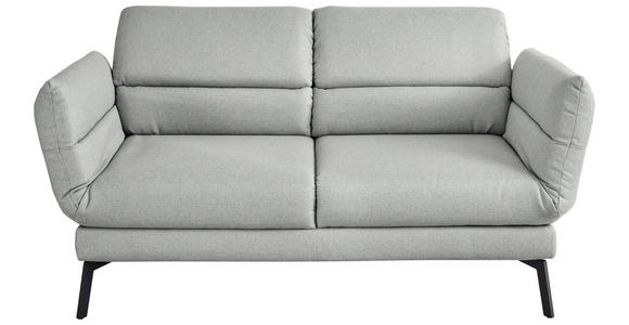 2-SITZER-SOFA in Flachgewebe Hellgrau  - Hellgrau/Schwarz, Design, Textil/Metall (178-226/83-113/96-177cm) - Dieter Knoll