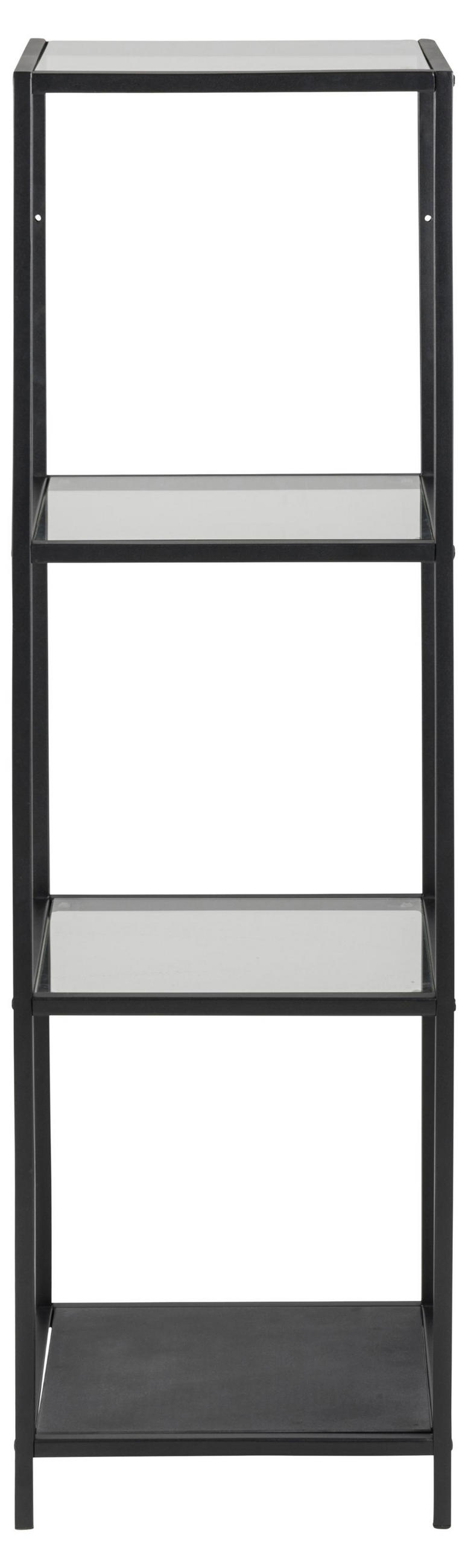 REGAL  37/119,5/35 cm Schwarz  - Schwarz, Modern, Glas/Metall (37/119,5/35cm)