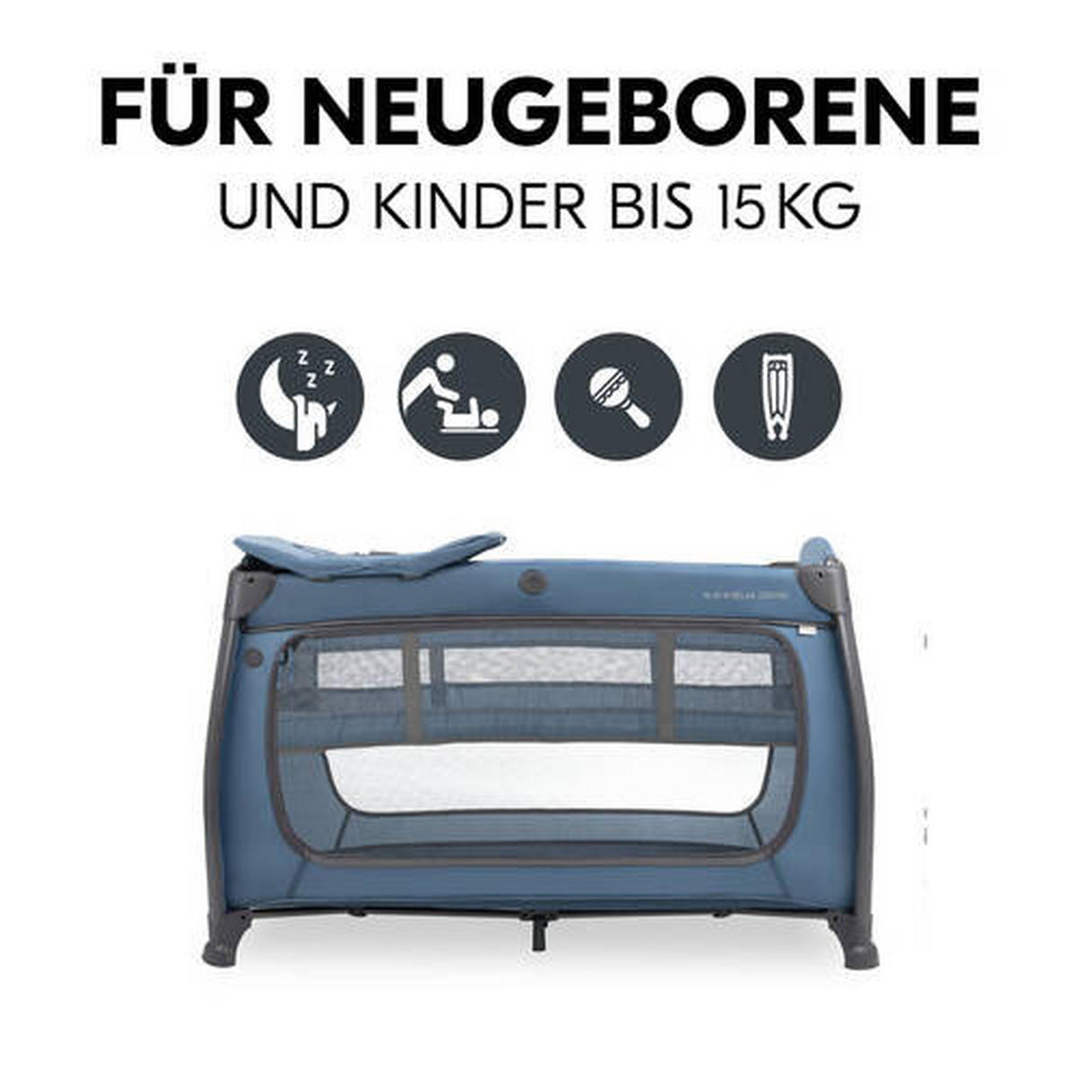 REISEBETT Play N Relax Center Blau  - Blau, Basics, Kunststoff/Textil (79/78/129cm) - Hauck