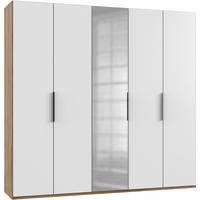 DREHTÜRENSCHRANK in Weiss, Eichefarben  - Chromfarben/Weiss, Modern, Holzwerkstoff (250/236/58cm) - MID.YOU