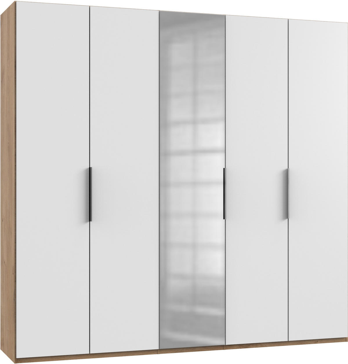 DREHTÜRENSCHRANK in Weiss, Eichefarben  - Chromfarben/Weiss, Modern, Holzwerkstoff (250/236/58cm) - MID.YOU
