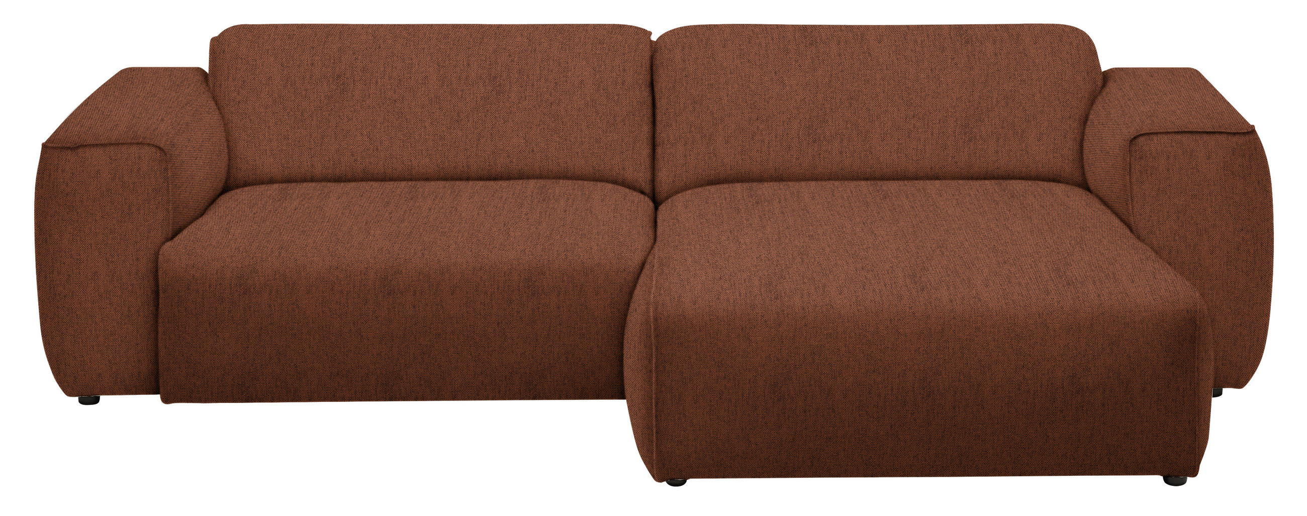 ECKSOFA in Webstoff Rostfarben  265/171 cm  - Rostfarben/Schwarz, Design, Kunststoff/Textil (265/171cm) - home24