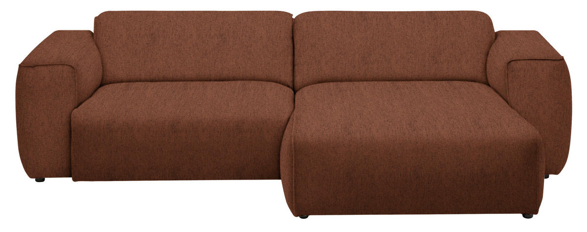 ECKSOFA in Webstoff Rostfarben  265/171 cm  - Rostfarben/Schwarz, Design, Kunststoff/Textil (265/171cm) - home24