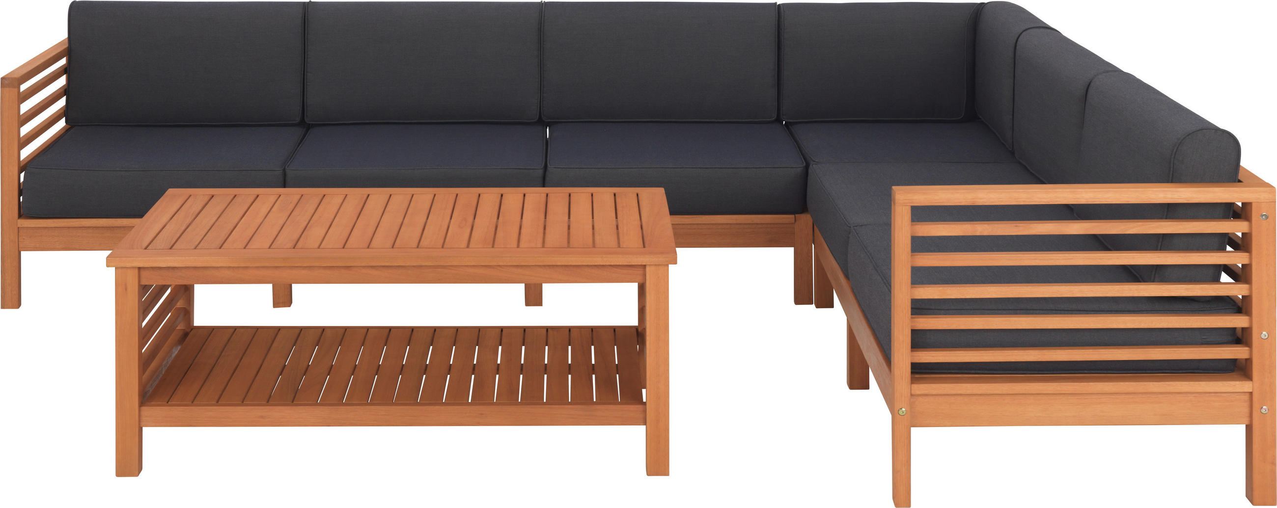MOBILIER TERASĂ ȘI LOUNGE  268/204 cm   - culoare natur/gri, Lifestyle, lemn/textil (268/204cm) - Ambia Garden