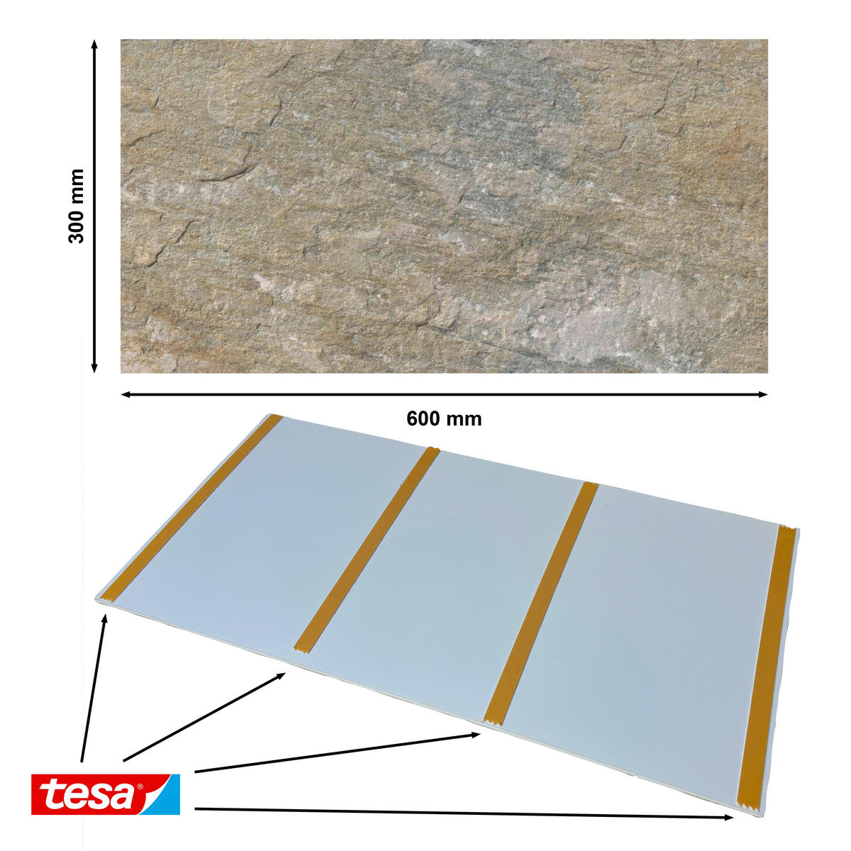 WANDPANEEL Baridecor Aqua Beige, Hellgrau  - Beige/Hellgrau, Design, Kunststoff (60/30/0,4cm)