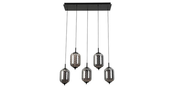 LED-HÄNGELEUCHTE 73/23/120 cm - Chromfarben/Schwarz, Design, Glas/Metall (73/23/120cm) - Novel