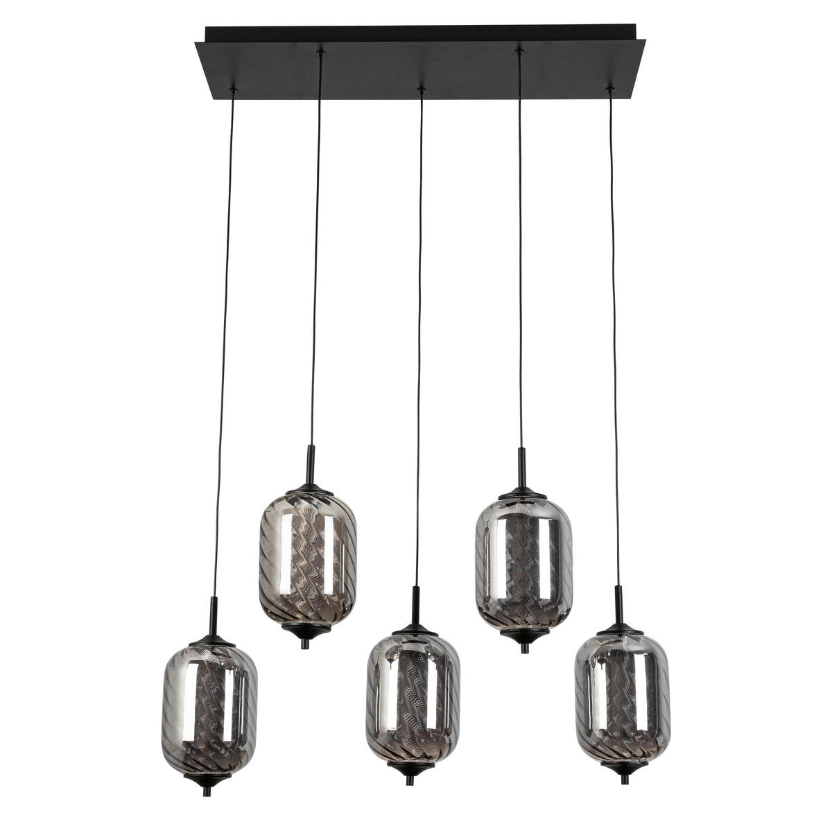 LED-HÄNGELEUCHTE 73/23/120 cm  - Chromfarben/Schwarz, Design, Glas/Metall (73/23/120cm) - Novel