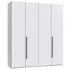 DREHTÜRENSCHRANK 4-türig Graphitfarben, Weiß  - Graphitfarben/Weiß, MODERN, Holzwerkstoff/Kunststoff (180/208/58cm) - Chameo
