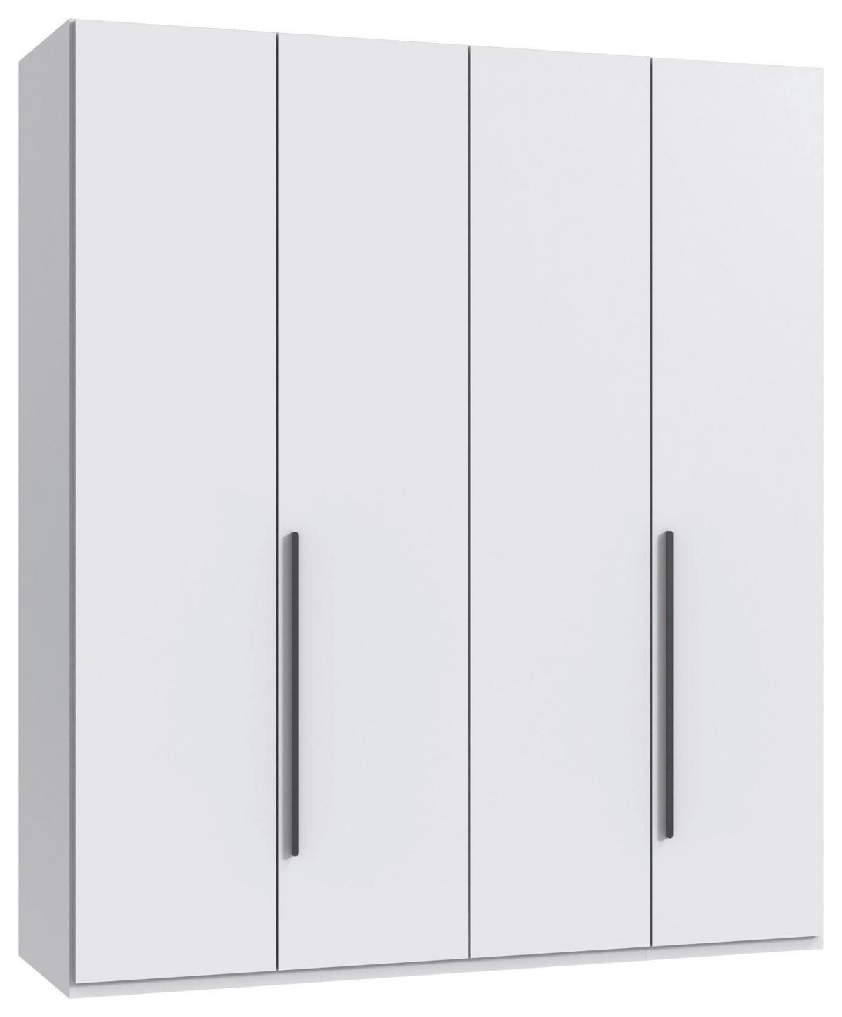 DREHTÜRENSCHRANK 4-türig Graphitfarben, Weiß  - Graphitfarben/Weiß, MODERN, Holzwerkstoff/Kunststoff (180/208/58cm) - Chameo