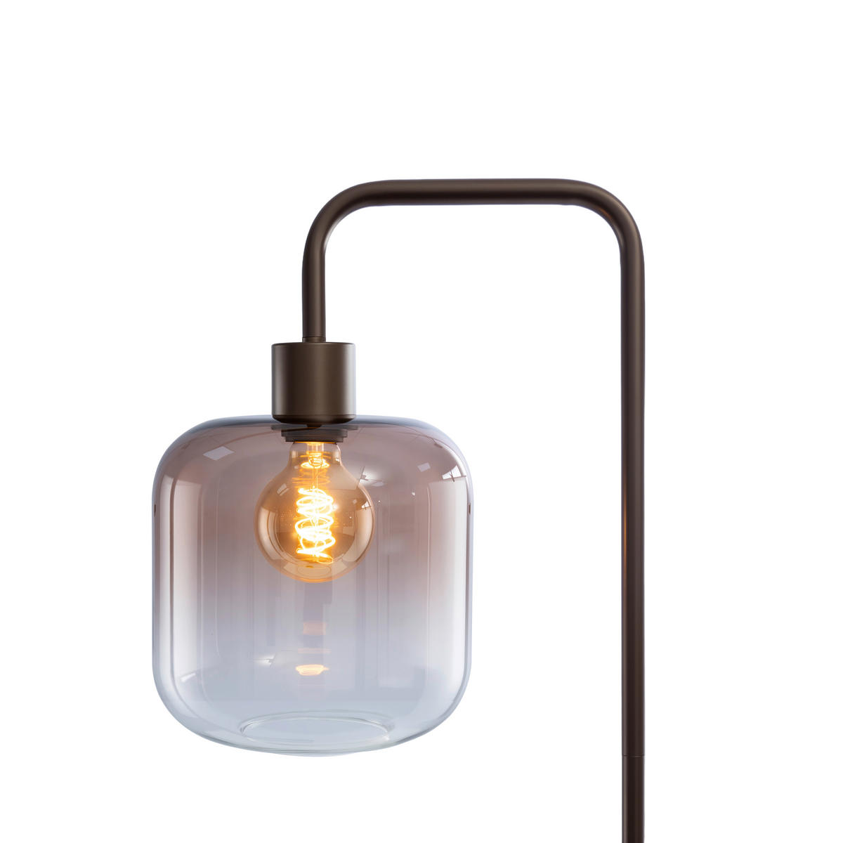 STEHLEUCHTE 35,5/23/160 cm    - Schwarz/Braun, Trend, Glas/Metall (35,5/23/160cm) - Collet's Monde