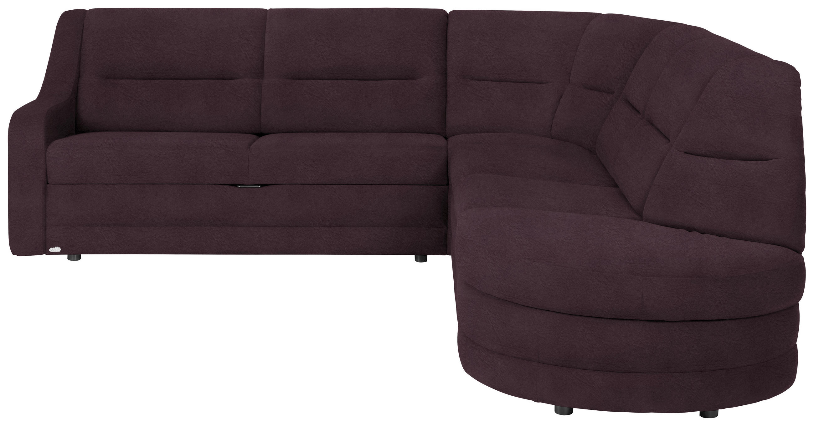 ECKSOFA in Flachgewebe Dunkelbraun  251/285 cm  - Dunkelbraun/Schwarz, KONVENTIONELL, Kunststoff/Textil (251/285cm) - Sedda