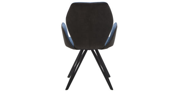 ARMLEHNSTUHL Webstoff, Mikrofaser Anthrazit, Blau, Schwarz - Blau/Anthrazit, Design, Textil/Metall (62/91/59cm) - Valnatura
