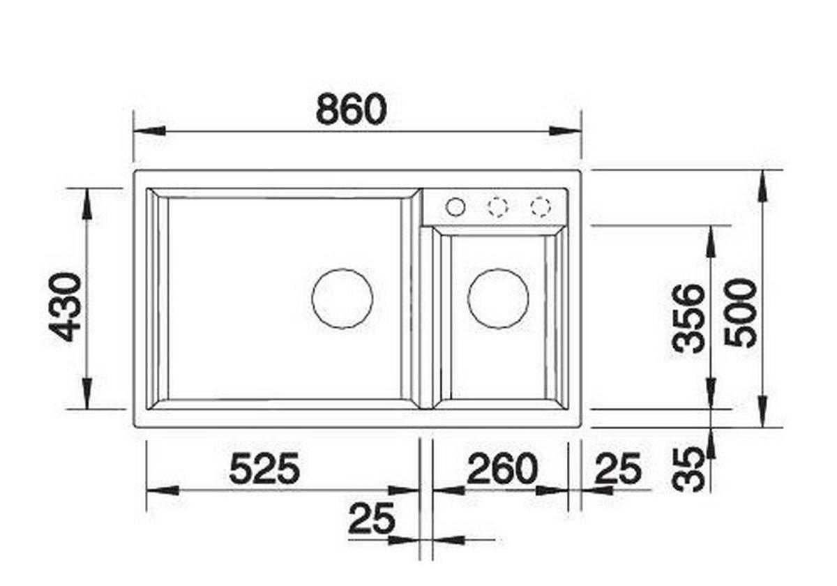 SPÜLE 513269  - Weiß, Basics, Stein (86/22/50cm) - Blanco