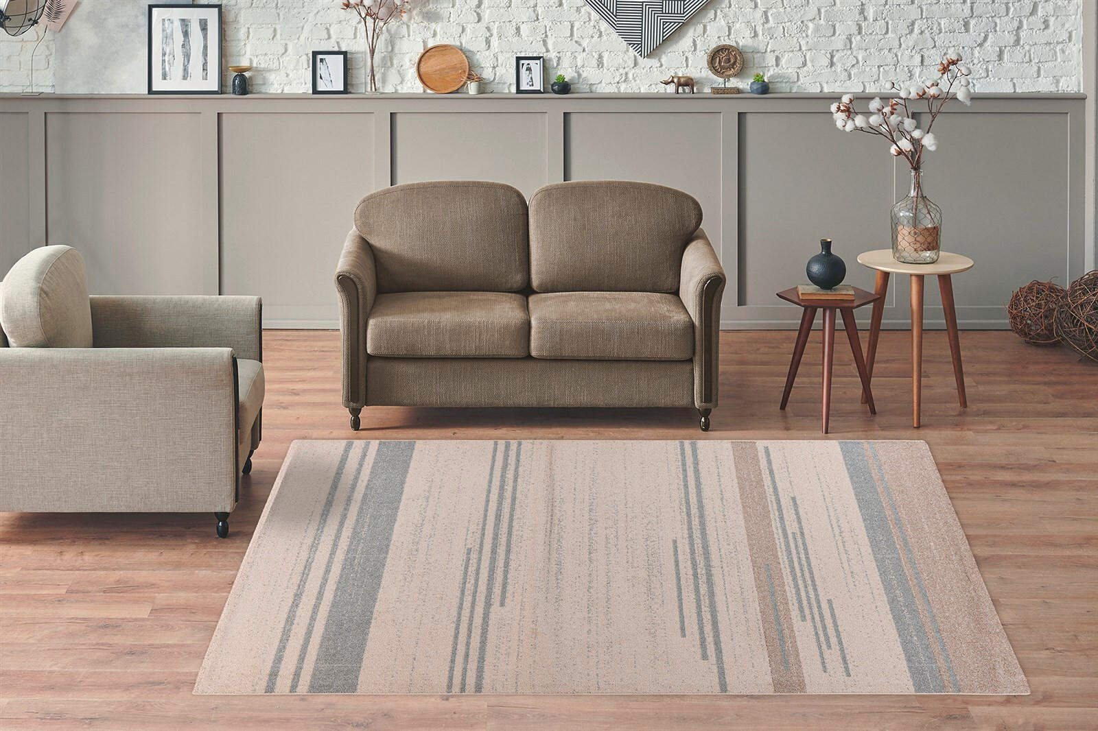 TEPPICH 120/170 cm Gene 125 Creme / Blau Blau, Creme  - Blau/Creme, KONVENTIONELL, Textil (120/170cm)