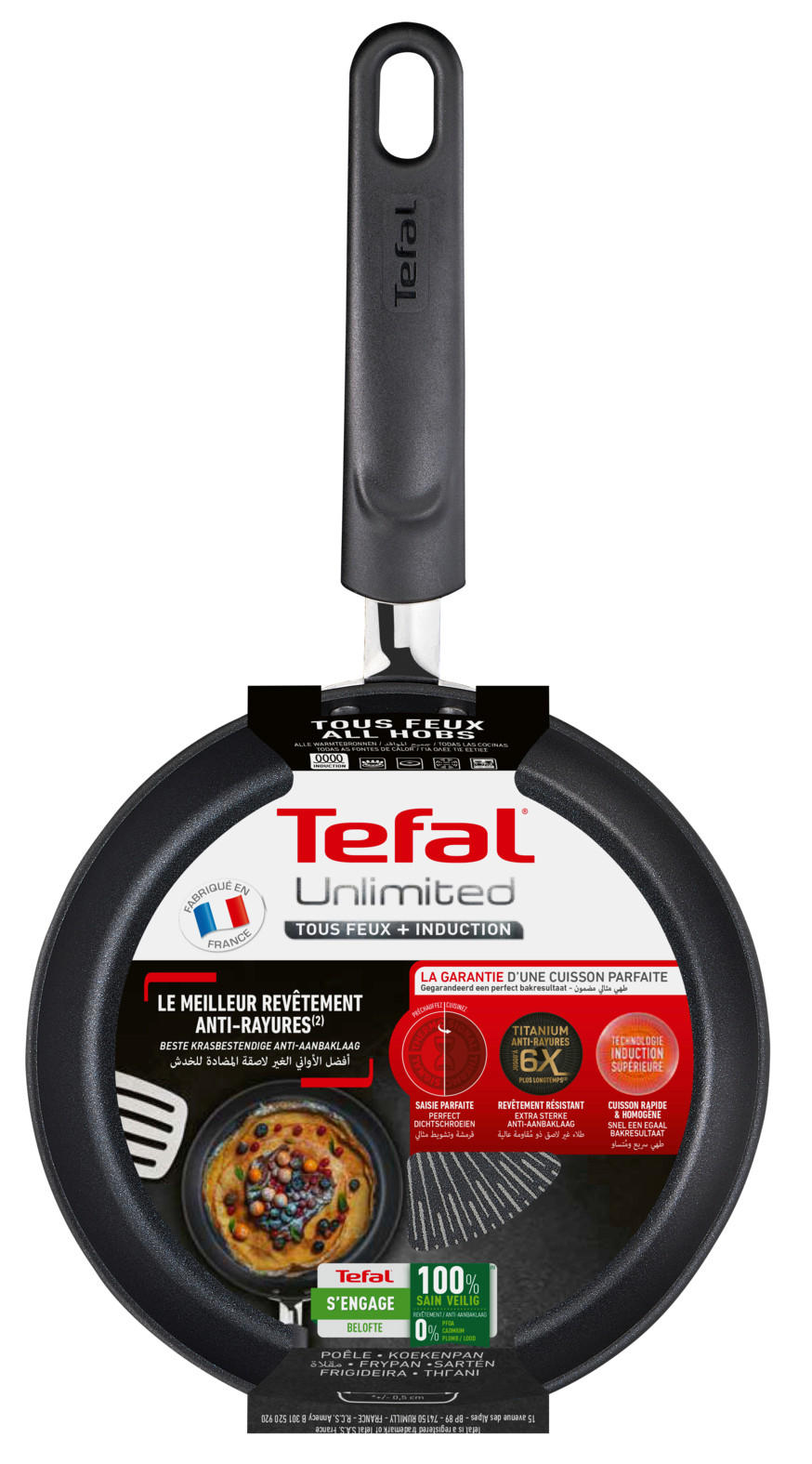 PÁNEV NA SMAŽENÍ  28 cm  - černá, Basics, kov (28cm) - Tefal