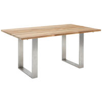 GARTENTISCH Holz, Metall Silberfarben, Teakfarben rechteckig  - Silberfarben/Teakfarben, Design, Holz/Metall (160/95/76cm)