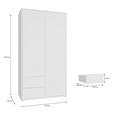 DREHTÜRENSCHRANK 115/214/60 cm,  in Weiß, 2-türig  - Weiß, Trend, Holzwerkstoff (115/214/60cm) - Carryhome