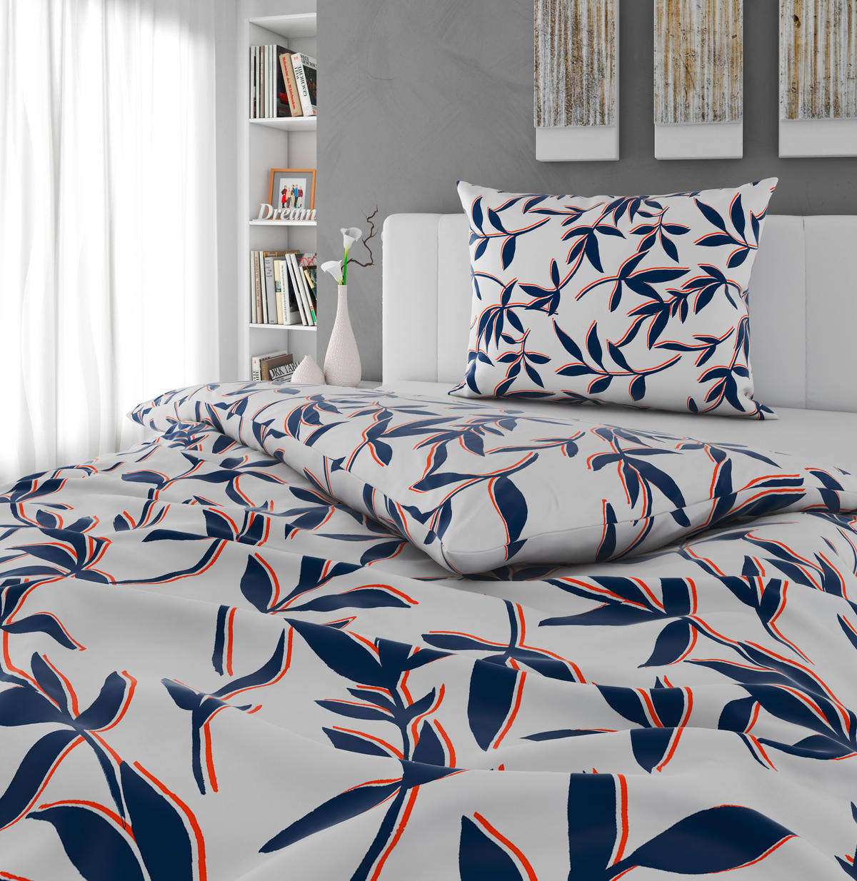 BETTWÄSCHE Mavie Satin 140/200 cm  - Blau/Weiß, KONVENTIONELL, Textil (140/200cm) - Novel