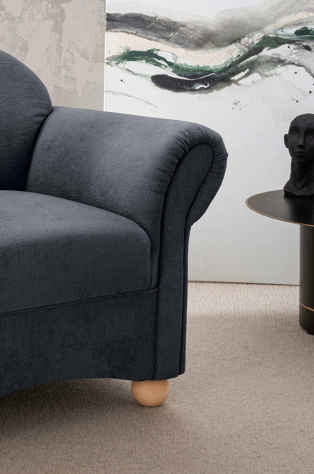SESSEL in Mikrofaser Anthrazit  - Wildeiche/Anthrazit, Konventionell, Holz/Textil (90/84/80cm) - Livetastic