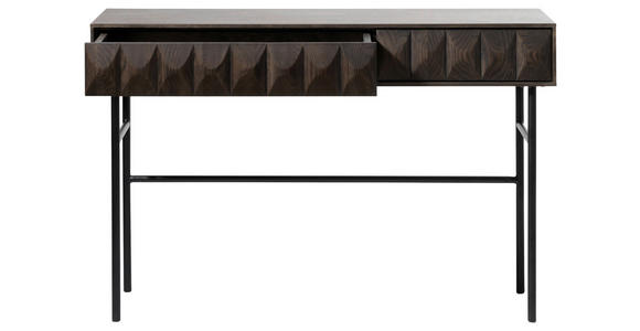 KONSOLENTISCH Eiche furniert, teilmassiv Dunkelbraun - Dunkelbraun/Schwarz, Trend, Holz/Holzwerkstoff (117/39/75cm) - Carryhome