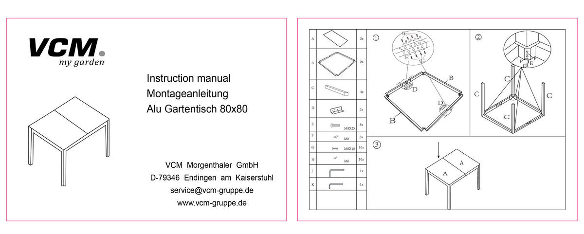 GARTENTISCH Metall, Glas Schwarz quadratisch  - Schwarz, Basics, Glas/Metall (80/73/80cm) - MID.YOU