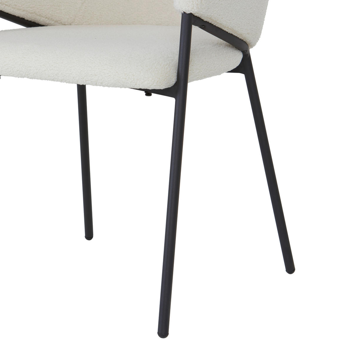 ARMLEHNSTUHL  in Eisen Teddystoff, Bouclé  - Beige/Schwarz, Trend, Holz/Textil (54/79/60cm) - Livetastic