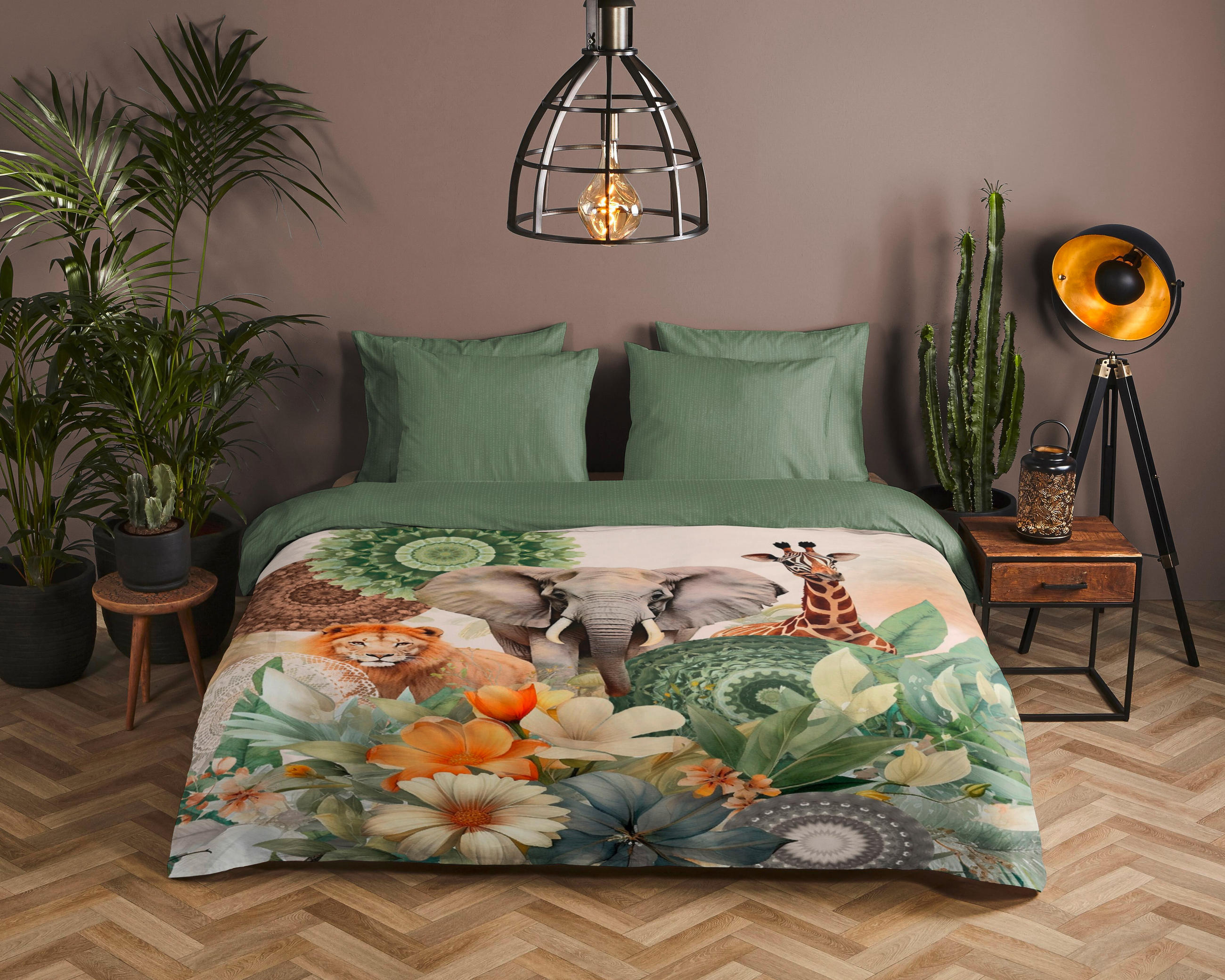 BETTWÄSCHE HIP Satin 140/200 cm  - Multicolor/Grün, Design, Textil (140/200cm)