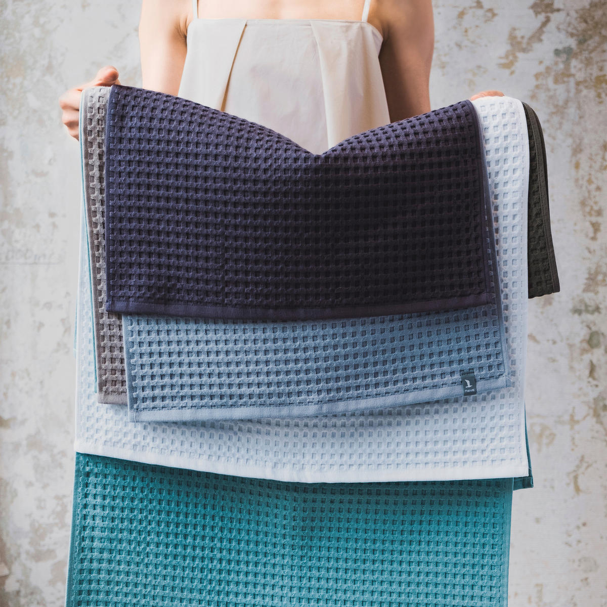 DUSCHTUCH PIQUEE 70/140 cm  - Beige, Basics, Textil (70/140cm) - Moeve