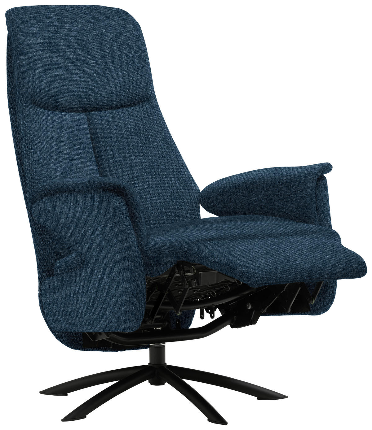 RELAXSESSEL in Textil Dunkelblau  - Schwarz/Dunkelblau, Design, Textil/Metall (73/108/86cm) - Welnova