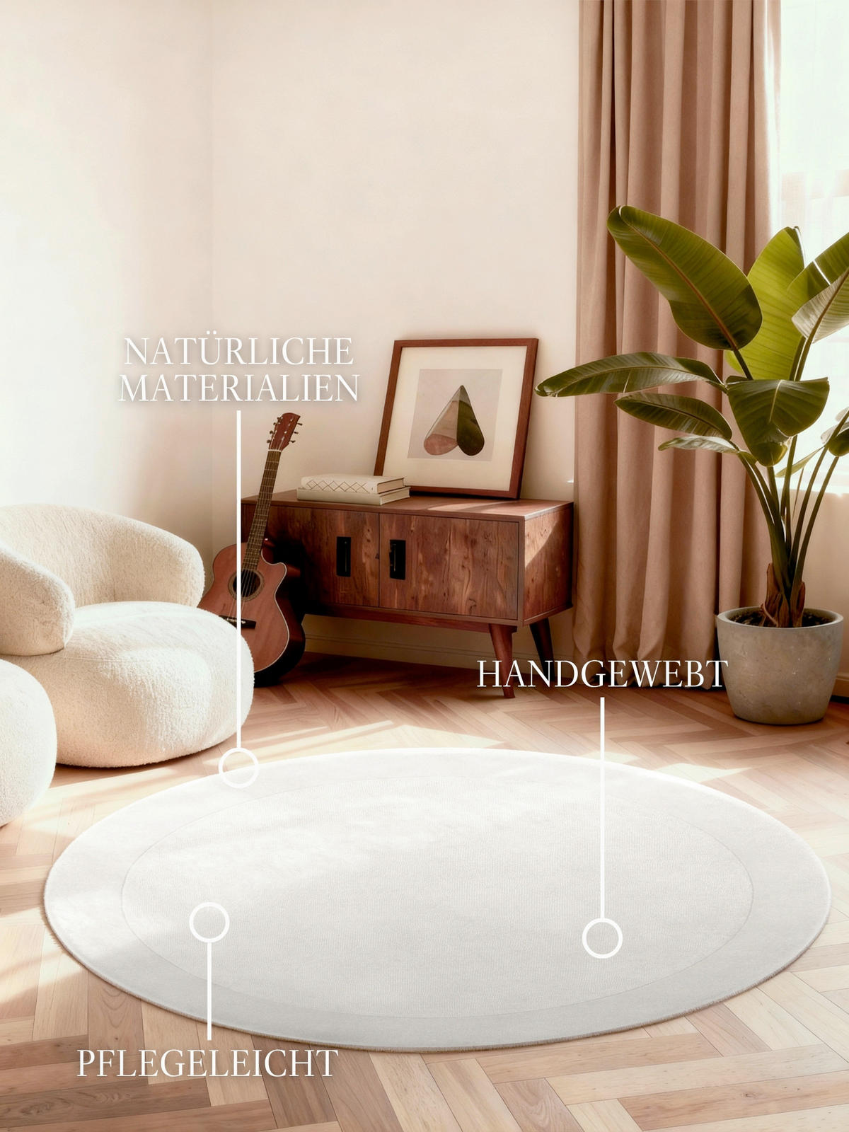 WOLLTEPPICH 150 cm Creme rund  - Creme, Basics, Textil (150cm) - Villeroy & Boch