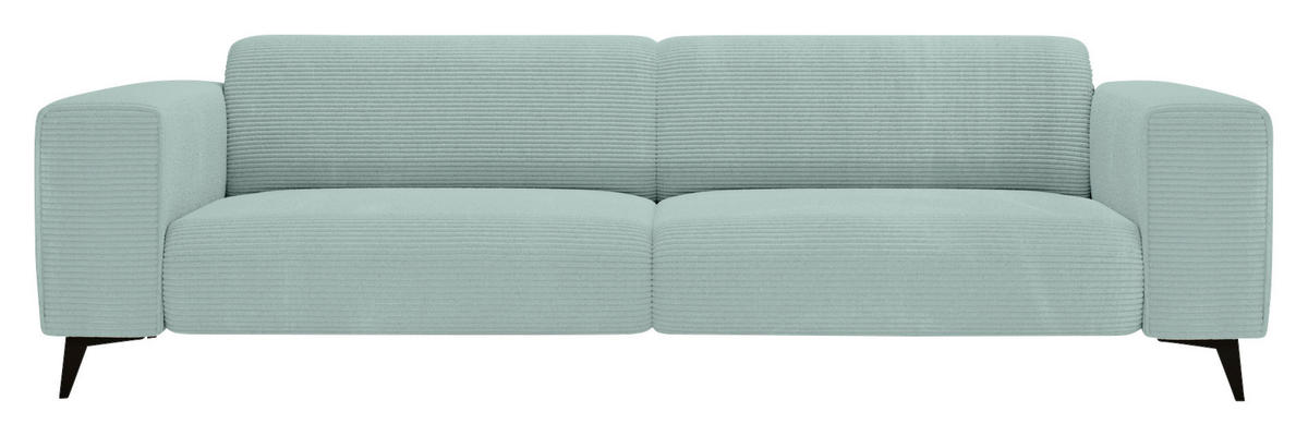 3-SITZER-SOFA Cord Salbeigrün  - Salbeigrün/Schwarz, KONVENTIONELL, Textil/Metall (237/75/104cm) - Carryhome