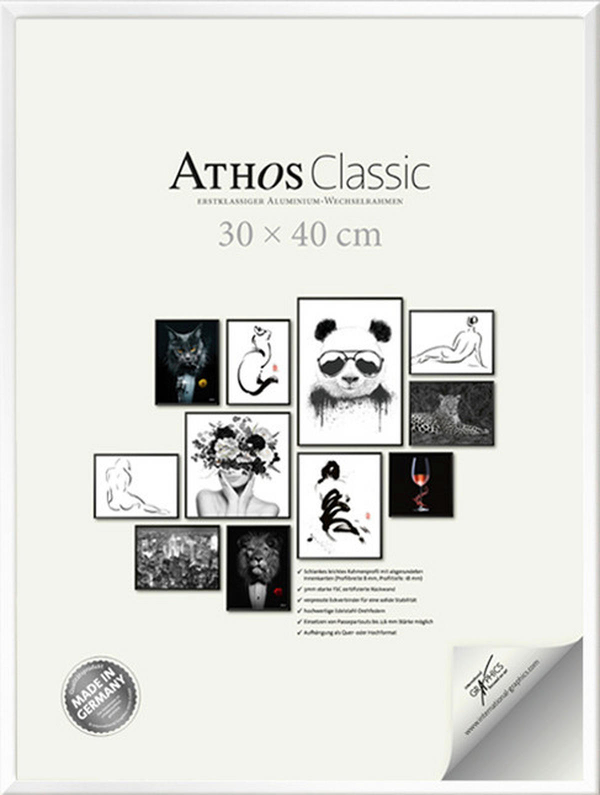 BILDERRAHMEN - Weiß Hochglanz, Basics, Papier/Holzwerkstoff (30/40/1,8cm)