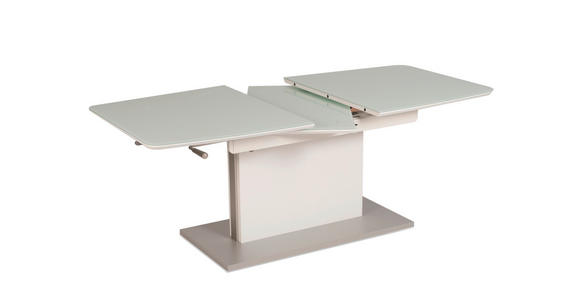 COUCHTISCH in Metall, Glas, Holzwerkstoff 120-160/70/55-74 cm  - Weiß, Design, Glas/Holzwerkstoff (120-160/70/55-74cm) - Novel