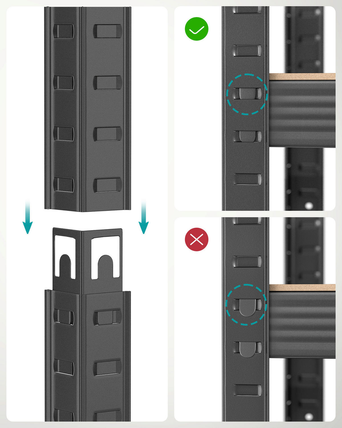REGÁL NA TĚŽKÉ NÁKLADY - černá/šedobéžová, Basics, kov/kompozitní dřevo (37/150/37cm)