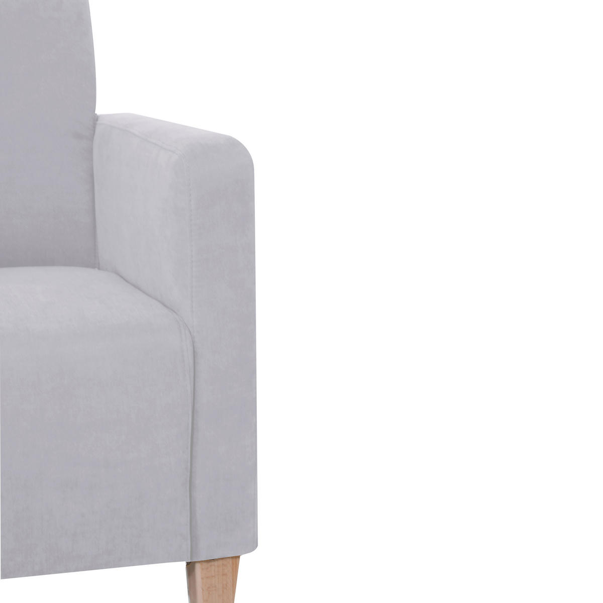 SESSEL in Velours Silberfarben  - Silberfarben/Naturfarben, Design, Holz/Textil (71/81/70cm) - Max Winzer