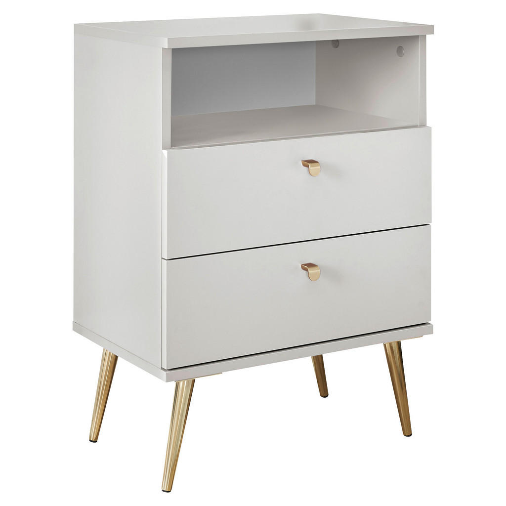Carryhome NOČNÝ STOLÍK, biela, 50/70/34 cm