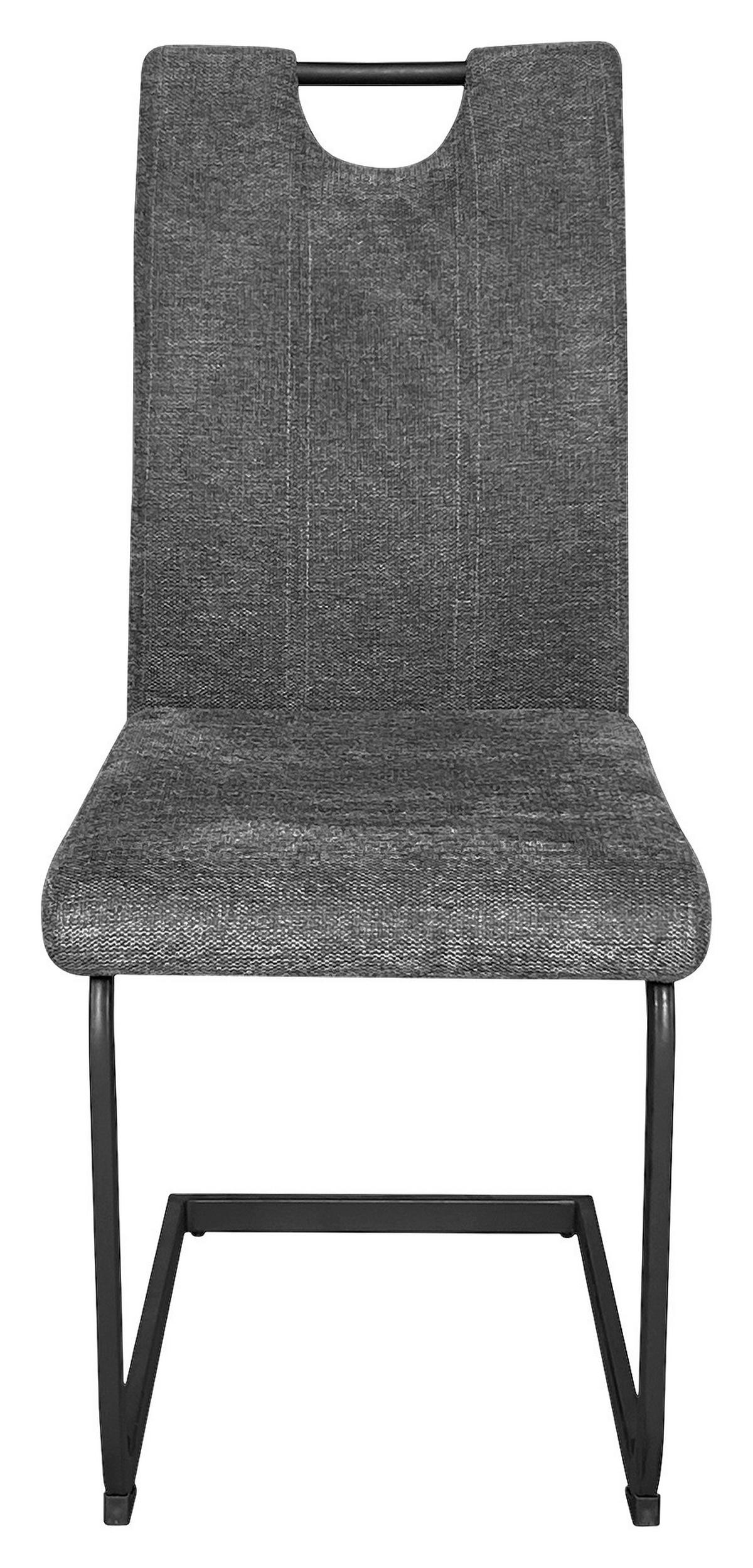 SCHWINGSTUHL-SET 2 Stück  in Stahl Webstoff  - Anthrazit/Schwarz, Design, Textil/Metall (42/97/58cm) - MID.YOU