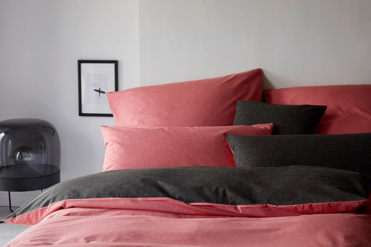 WENDEBETTWÄSCHE Twist Perkal 155/220 cm  - Koralle, Design, Textil (155/220cm) - Yes for bed