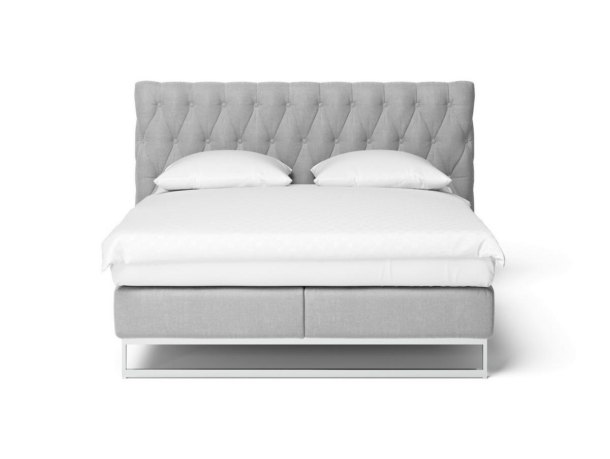 BOXSPRINGBETT 180/200 cm  in Hellgrau  - Chromfarben/Hellgrau, Design, Textil (180/200cm) - Joop!