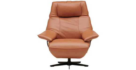 RELAXSESSEL in Leder Rostfarben  - Rostfarben/Beige, Design, Leder/Metall (92/79/82cm) - Dieter Knoll